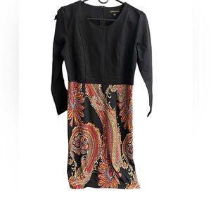 🖤Beautiful Moda Luxe dress size L with black top and print bottom. MINT!